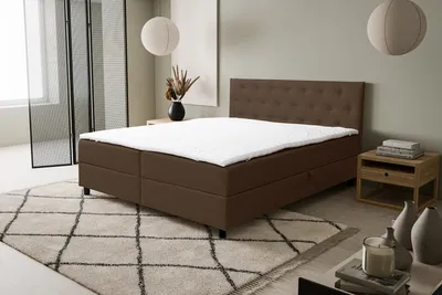 Produktbild von VENASI COCO Boxspringbett 180x200 mit 2 Bettkästen H2/H3 Matratze BRAUN Cosmic 800