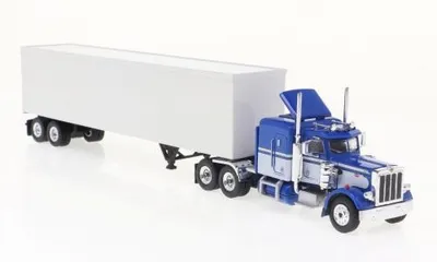 Produktbild von Brekina 85716 - 1/87 Brekina, Peterbilt 359 Koffer-SZ, blau/weiss, 1973 - Neu