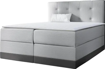 Produktbild von MIRJAN24 Boxspringbett Royal, Doppelbett mit zwei Bettkästen für die Bettwäsche, Stilvoll Polsterbett (Farbe: Kameleon 92 + Kameleon 84, Größe: 200 x 200 cm)