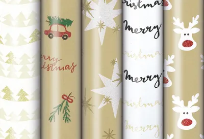 Zdjęcie produktu dla ZOEWIE Weihnachts-Geschenkpapier-Röllchen "Simply the Best" 25 Stück Verkaufseinheit 90891 4058653101533