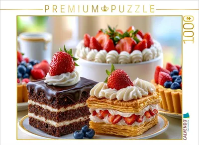 Produktbild von CALVENDO Puzzle Leckere Kuchenvielfalt | 1000 Teile Lege-Größe 64x48cm Foto-Puzzle für glückliche Stunden