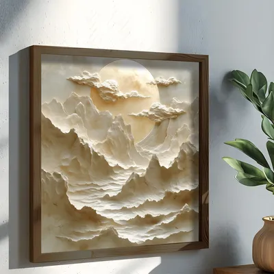 Obrázok produktu pre Wallity, AI065, Dekoratívny obraz v ráme z MDF, Viacfarebný, 100 % MDF, 50 x 50 x 3,5 cm
