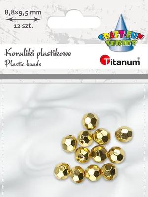 Obrázek produktu pro Plastové korálky zlaté 8,8x9,5 mm 12 kusů Titanum