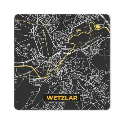 Produktbild von MuchoWow® Mauspad Mousepad Gold - Deutschland - Karte - Stadtplan - Wetzlar 20x20 cm - Mousepads - Maus Mat - Pad - Mausunterlage - Desk Mat - Bureauartikeln