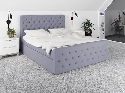 Produktbild von Boxspringbett LULI 160 x 200 mit 2 Bettkästen, Bonell-Matratze und Topper. Möbel vom Hersteller- Handarbeit! Bett Komplett-Set mit Matratze, Bettkasten & Kopfteil. Modern und robust.