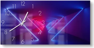 Produktbild von DEQORI Glasuhr 60x30 cm Zahlen 'Lichtinstallation' Wanduhr Glas Uhr Design leise