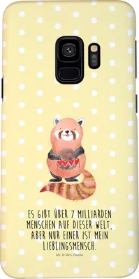 Produktbild von Mr. & Mrs. Panda Samsung Galaxy S9 Handyhülle Roter Panda - Gelb Pastell - Geschenk, Smartphone Hülle, Cover, Liebling, Herz, Handy Schutzhülle, Liebe, Lieblingsmensch