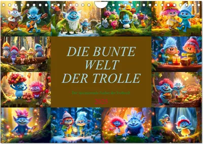 Produktbild von Die bunte Welt der Trolle (Wandkalender 2025 DIN A4 quer), CALVENDO Monatskalender