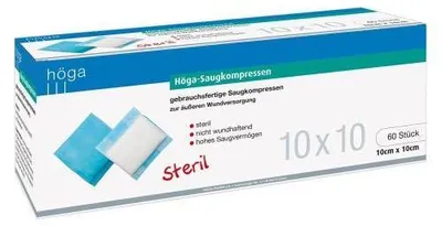 Image de Compresses absorbantes Höga 10x10cm stériles 60 pces