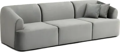 Zdjęcie produktu dla Sofa gray szary welur, podstawa czarny