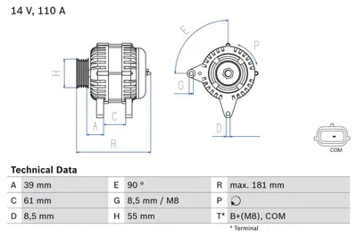 Produktbild von BOSCH 0 986 080 800 Generator x