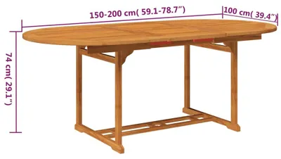 Produktbild von vidaXL 5-tlg. Garten-Essgruppe Massivholz Akazie 150-200 cm