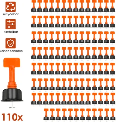 Produktbild von Lospitch 110stk Nivelliersystem Verlegehilfe Verlegesystem Fliesen Leveler+ 4 Tool Werkzeugzubehör
