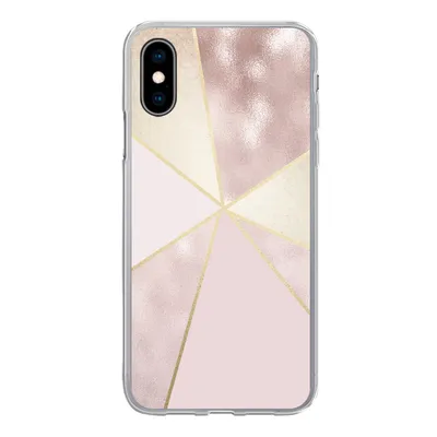 Produktbild von MuchoWow® Handyhülle Schutzhülle Hülle für iPhone X Marmor - Rosa - Gold - Schick Silikon Softcase Handy Hülle - Handyhülle