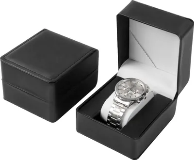 Immagine prodotto di Scatola portagioie per orologi da donna e da uomo - Scatola portaoggetti per orologi - Nero - Finto cuoio