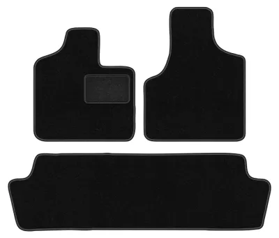 Obrázok produktu pre Velúrové autokoberce pre: Chrysler Voyager IV 2000-2008 (minivan) – sada 4 ks, čierne, na mieru – Wielganizator LUX