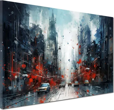 Produktbild von New York USA Splash Wandbild Leinwandbild Kunstdruck XL Wanddeko: 150x100x4cm