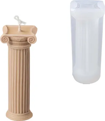 Produktbild von Silikon Kerzenform Seifen Gussform, antike Säule eckig, 108 x 49 x 42 mm, 52 ml