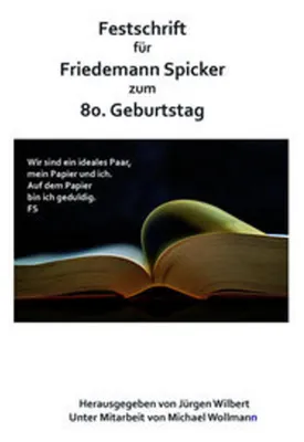 Obrázek produktu pro Festschrift für Friedemann Spicker zum 80. Geburtstag