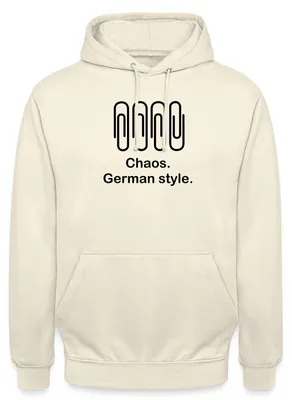 Produktbild von Spreadshirt Chaos German Style Heftklammern Büro Humor Uni Hoodie, L, Vanille-Milchshake