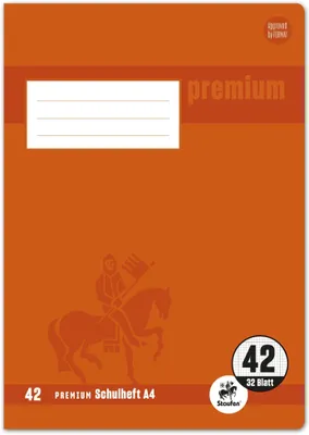 Productafbeelding van Staufen® 734010642 Heft PREMIUM LIN 42 - A4, 32 Blatt, 90 g/qm, kariert mit Umrandung