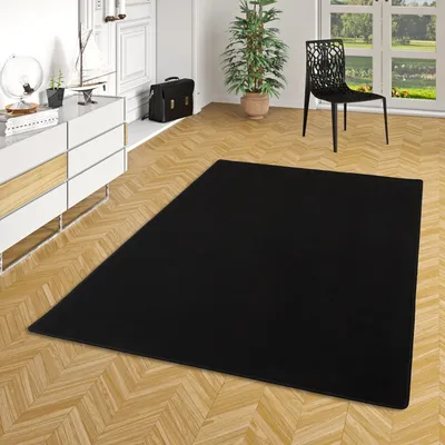 Produktbild von Basic Velours Teppich Carla Schwarz, Größe:160x200 cm