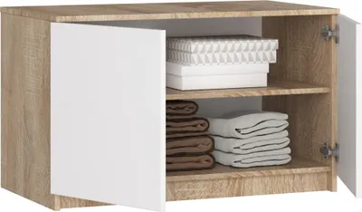Immagine prodotto di Mensola per armadio S90 Sonoma Bianco 90 cm con 2 porte e 2 cassetti