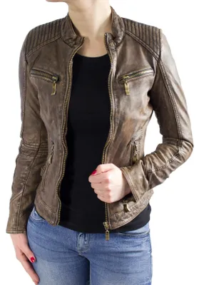 Produktbild von Damen Lederjacke Rihannah – braun / M