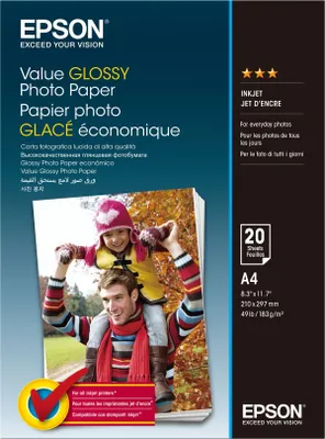 Produktbild von EPSON Fotopapier C13S400035 DIN A4 hochglänzend 183 g/qm 20 Blatt