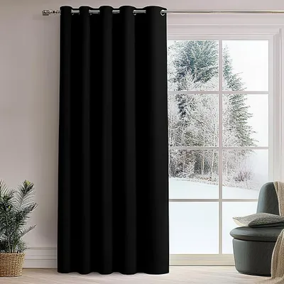 Verdunkelungsvorhang für Schiebetür, 254x274 cm, Schwarz