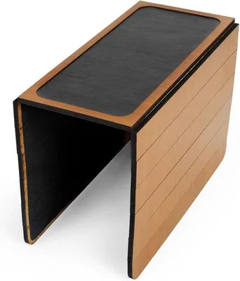 Image de Plateau en bois Famanu avec surface antidérapante - Pliable, avec support pour téléphone