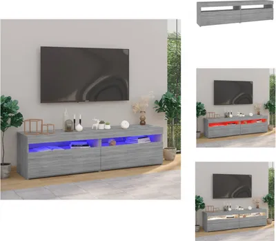 Image de vidaXL Armoire TV avec lampes LED 2 pièces Gris Sonoma 75x35x40 cm - Meuble TV