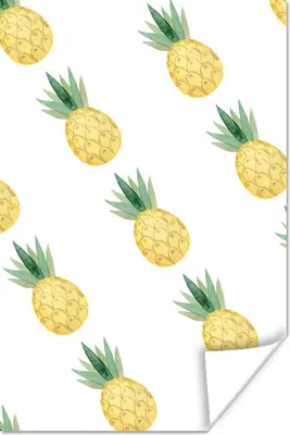 Produktbild von MuchoWow® Poster Ananas - Obst - Aquarell 80x120 cm - Papierdruck