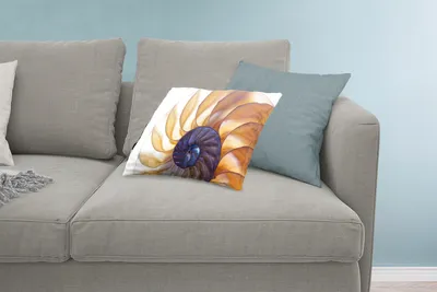 Produktbild von MuchoWow® Zierkissen Sofakissen Wohnzimmer Dekokissen 60x40 cm Muschel - Blau - Meer - Kopfkissen - Polster mit Foto