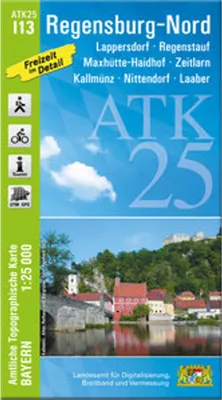 Immagine prodotto di ATK25-I13 Regensburg-Nord (Carta topografica ufficiale 1:25000)
