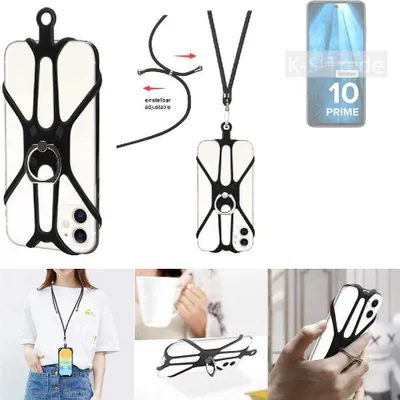 Produktbild von K-S-Trade 3in1 Handykette Handyband Handykordel Halsband Smartphone-Ring Handy-Ring kompatibel mit Xiaomi Redmi 10 Prime 2022 Fingerhalterung