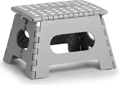 Produktbild von Klappbarer Tritthocker Kunststoff grau 35 x 28 x 22 cm