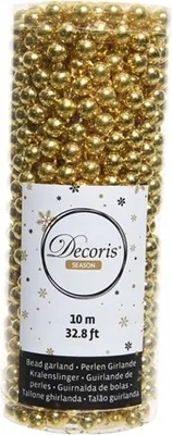 Produktbild von Perlenkette Weihnachtsbaumkette 10 m gold