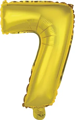 Image de amscan® 9909685 Ballon en plastique Mini chiffre 7 - 35 cm, or