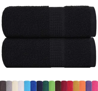 Produktbild von vidaXL Waschtücher FROGN 2 Stk. Schwarz 30x30 cm 360 g/m²