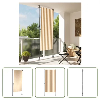 Produktbild von The Living Store Außenrollo Orange und Weiß 120x270 cm Stoff und Stahl