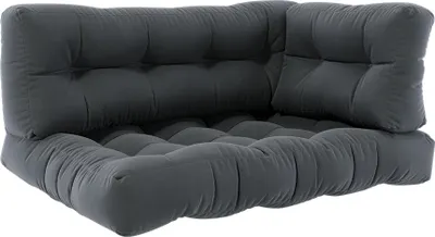 Produktbild von Vicco Palettenkissen Set Flocken, 120 x 80 cm 3 Teile, Anthrazit