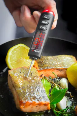 Produktbild von Taylor Pro Digitales Lebensmittelthermometer Mitheller LED-Anzeige, ideal für Fleisch und Fisch, Kunststoff/Edelstahl, schwarz, 24,5cm