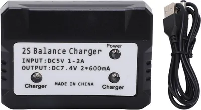 Produktbild von 2S Balance Ladegerät 7,4 V LiPo Akku für Wltoys RC Auto Boot Flugzeug Spielzeug Schwarz