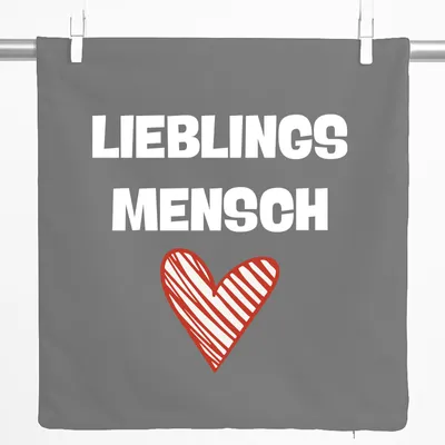 Produktbild von Huuraa Kissenbezug Lieblingsmensch Herz 40x40cm Steel Grey Baumwolle Dekokissenbezug Geschenkidee