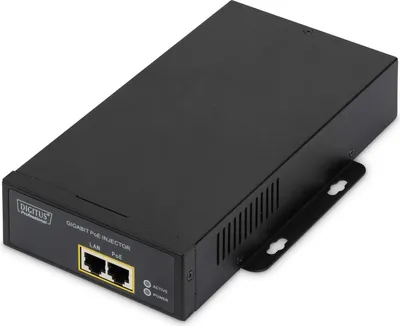 Zdjęcie produktu dla Digitus iniektor Gigabit PoE++, 802.3at, Gigabit Ethernet, 10,100,1000 Mbit/s, IEEE 802.3at, Czarny, 55 V, 95 W