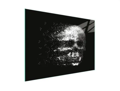 Produktbild von Glasschneidebrett 30x22 Totenkopf