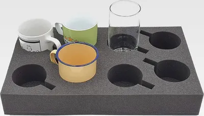 Produktbild von 2 x Tassenhalter Glashalter Gläserhalter Platz für bis zu 8 Stück - Schaumstoff für Camping Wohnwagen Wohnmobile Boote Schiffe
