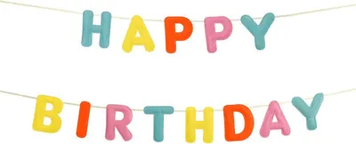 Produktbild von Filzbanner, Happy Birthday, gemischt, 3 m