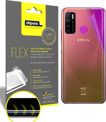Produktbild von 2x Schutzfolie für Infinix Hot 9 Rückseite Folie, 100% Displayabdeckung, dipos Flex